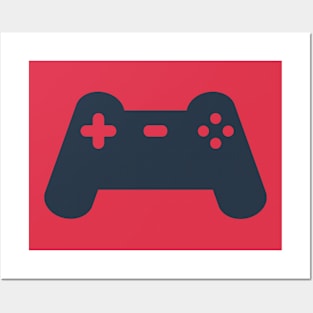 Minimalist Console Controller (Dark Blue and Red) Posters and Art
